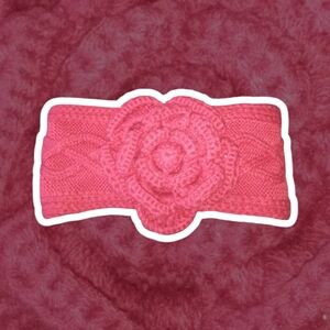 (NWT) mudpie® Cable Knit Flower Ear Band (Warmer) - Ruby